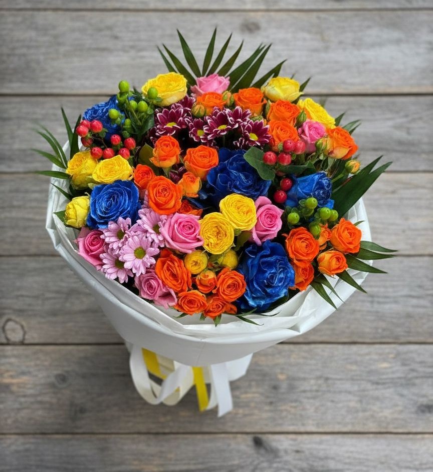 Букет цветов из: Розы и Хризантемы в Черемхово