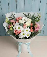 Букет цветов из:  Розы, Лизиантусы и Хризантемы в Черемхово