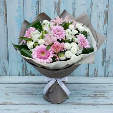 Букет цветов из:  Герберы, Альстромерии и Хризантемы #REPLACE_PRED# Черемхово