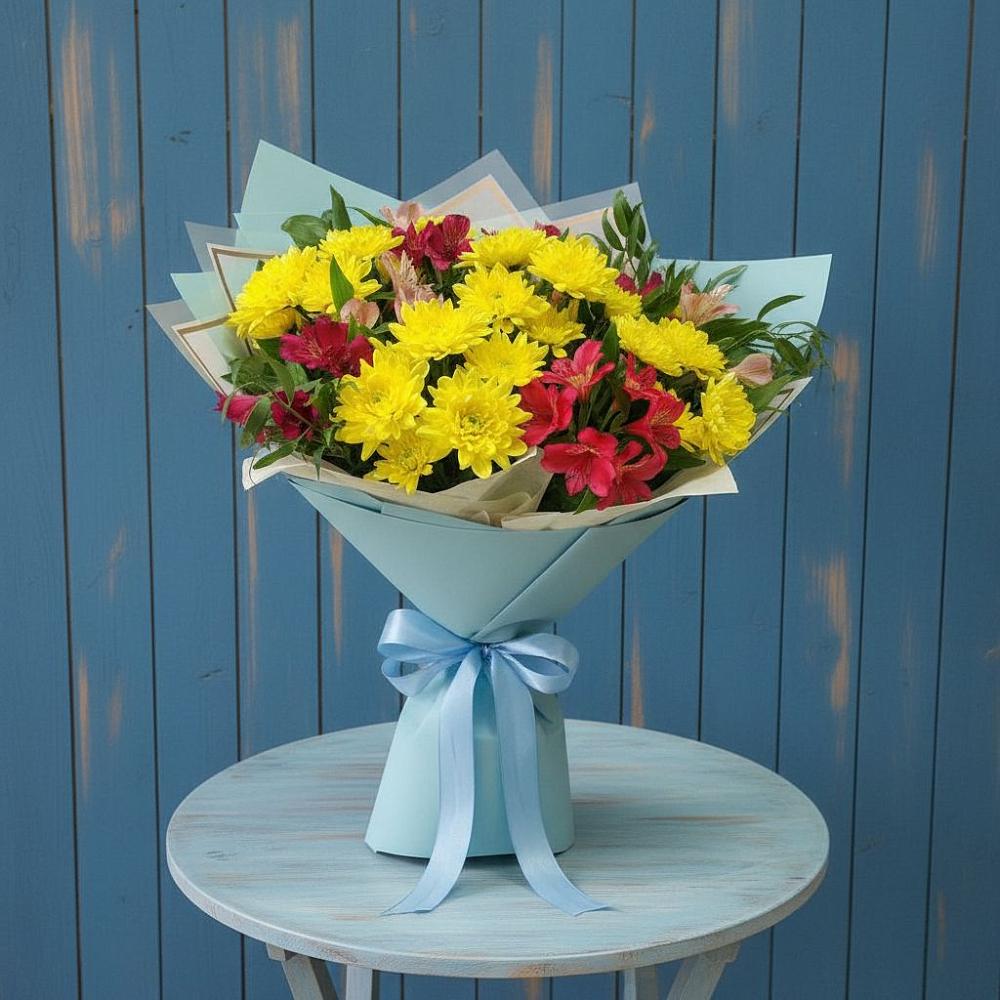 Букет цветов из: Альстромерии и Хризантемы в Черемхово
