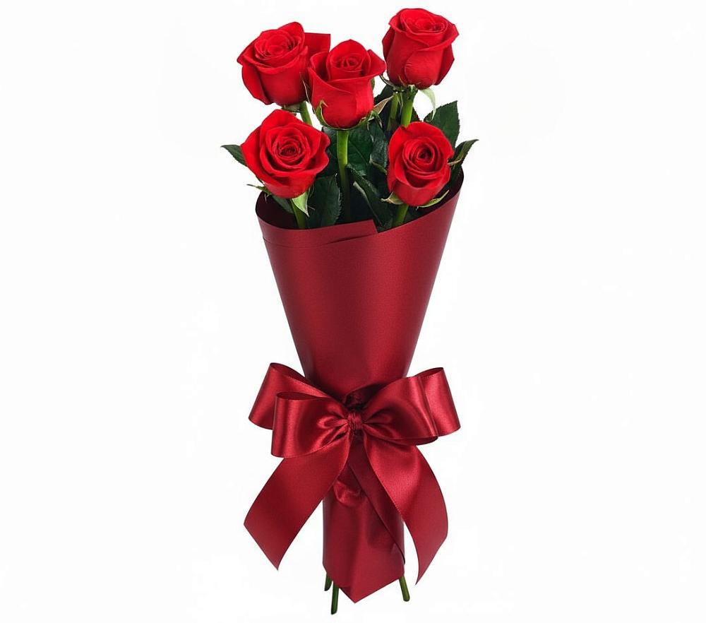 Букет 5 Красных роз Эдлесс Лав в Черемхово
