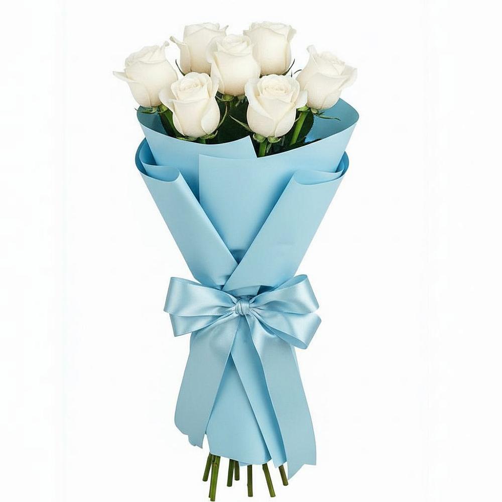 Букет 7 белых роз Проуд в Черемхово