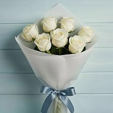 Букет 7 Белых роз Эдлесс Лав в Черемхово