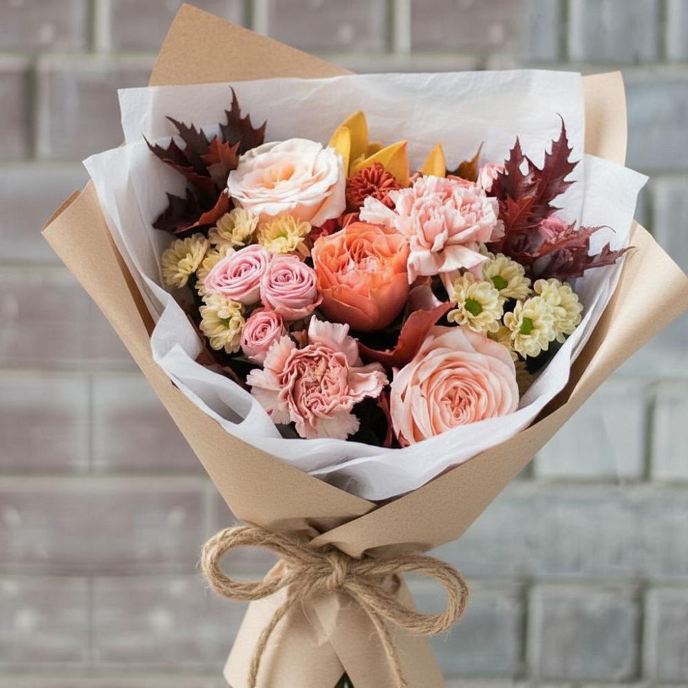 Букет цветов из: Гвоздики, Хризантемы и Розы в Черемхово