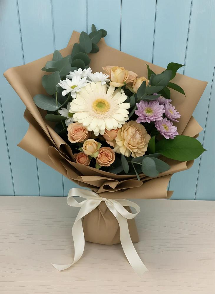 Букет цветов из: Герберы и Хризантемы в Черемхово