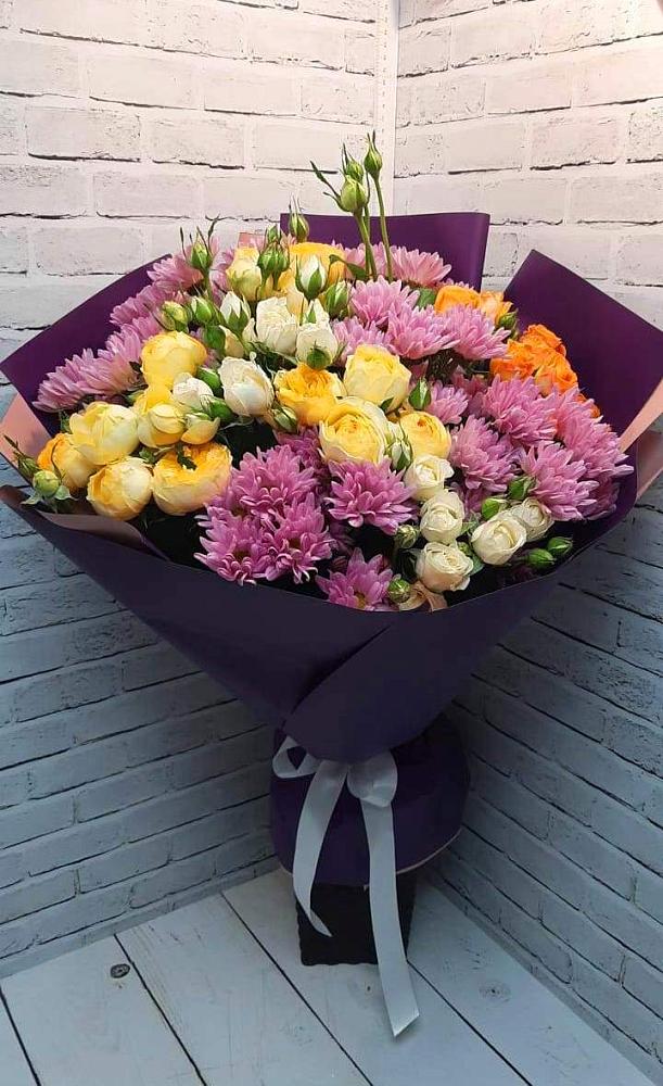Букет цветов из: Хризантемы и Розы в Черемхово