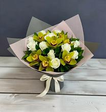 Букет цветов из:  Орхидеи и Розы в Черемхово