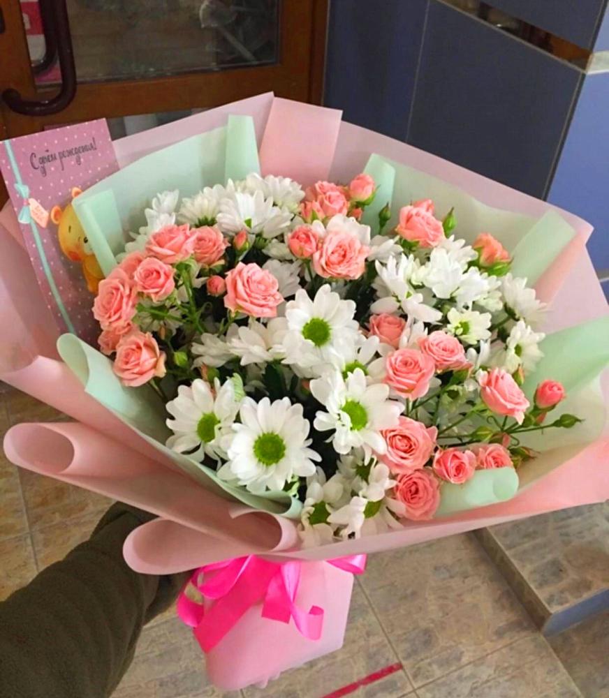 Букет цветов из: Розы и Хризантемы в Черемхово