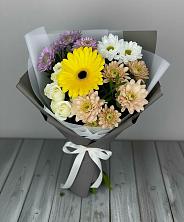 Букет цветов из:  Розы, Герберы и Хризантемы в Черемхово