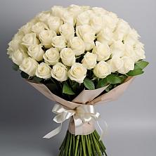 Букет 101 беля роза Белоснежка в Черемхово