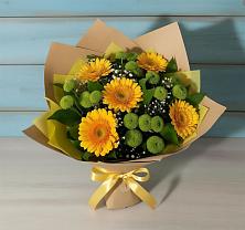 Букет цветов из:  Герберы и Хризантемы в Черемхово