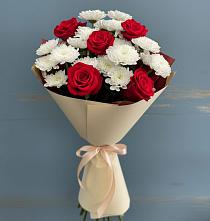 Букет цветов из:  Розы и Хризантемы #REPLACE_PRED# Черемхово
