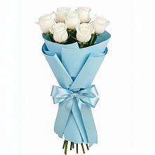 Букет 7 белых роз Проуд в Черемхово