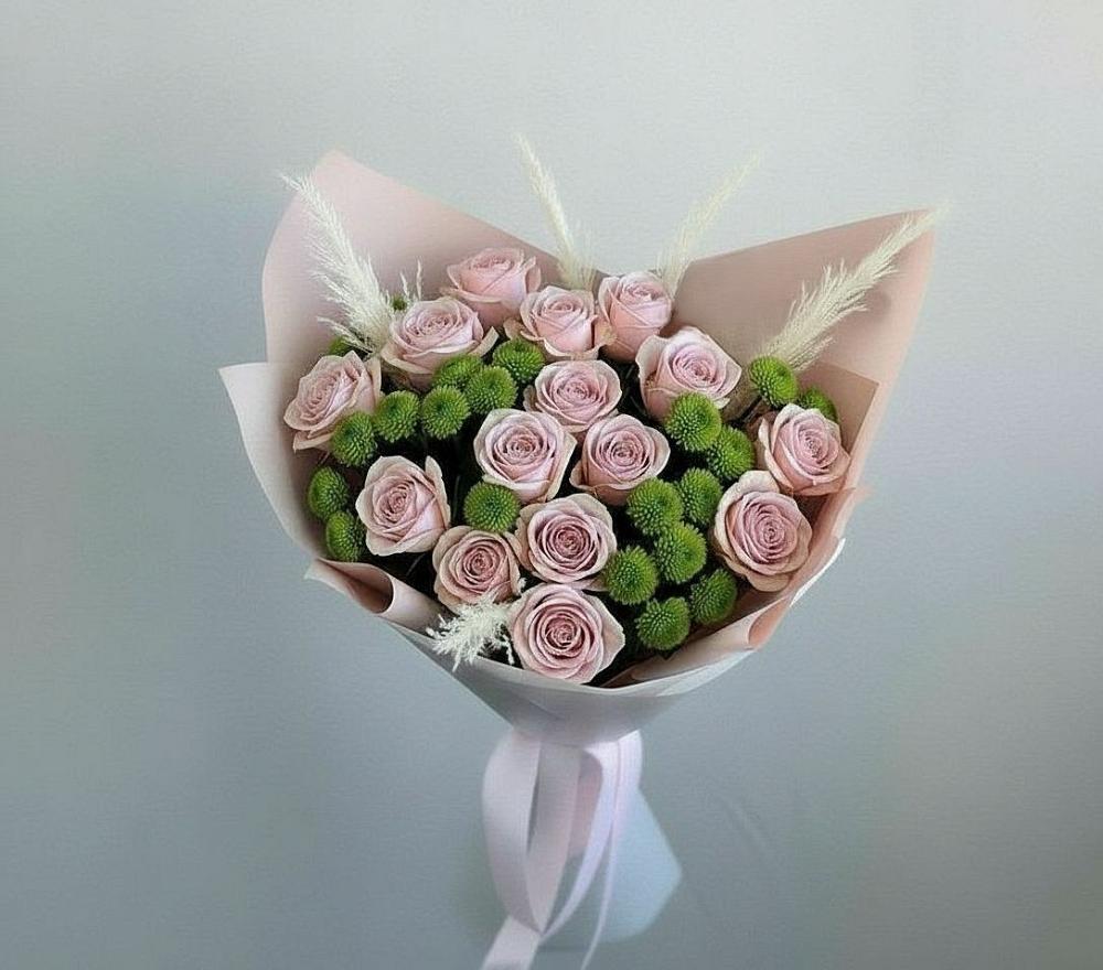 Букет цветов из: Розы и Хризантемы в Черемхово