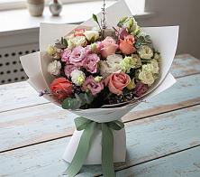 Букет цветов из:  Розы, Лизиантусы и Гвоздики в Черемхово