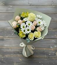 Букет цветов из:  Альстромерии, Розы и Хризантемы в Черемхово