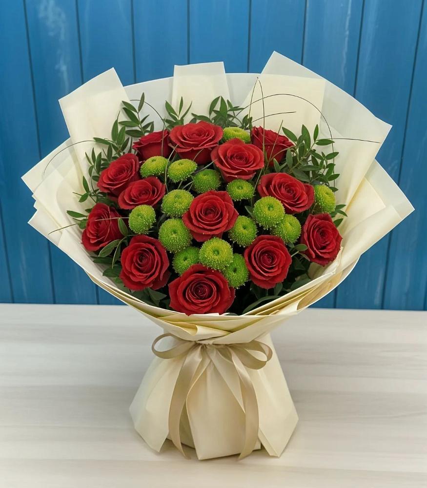 Букет цветов из: Розы и Хризантемы в Черемхово