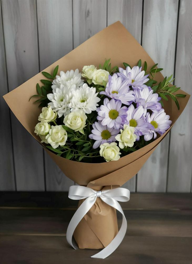 Букет цветов из: Хризантемы и Розы в Черемхово