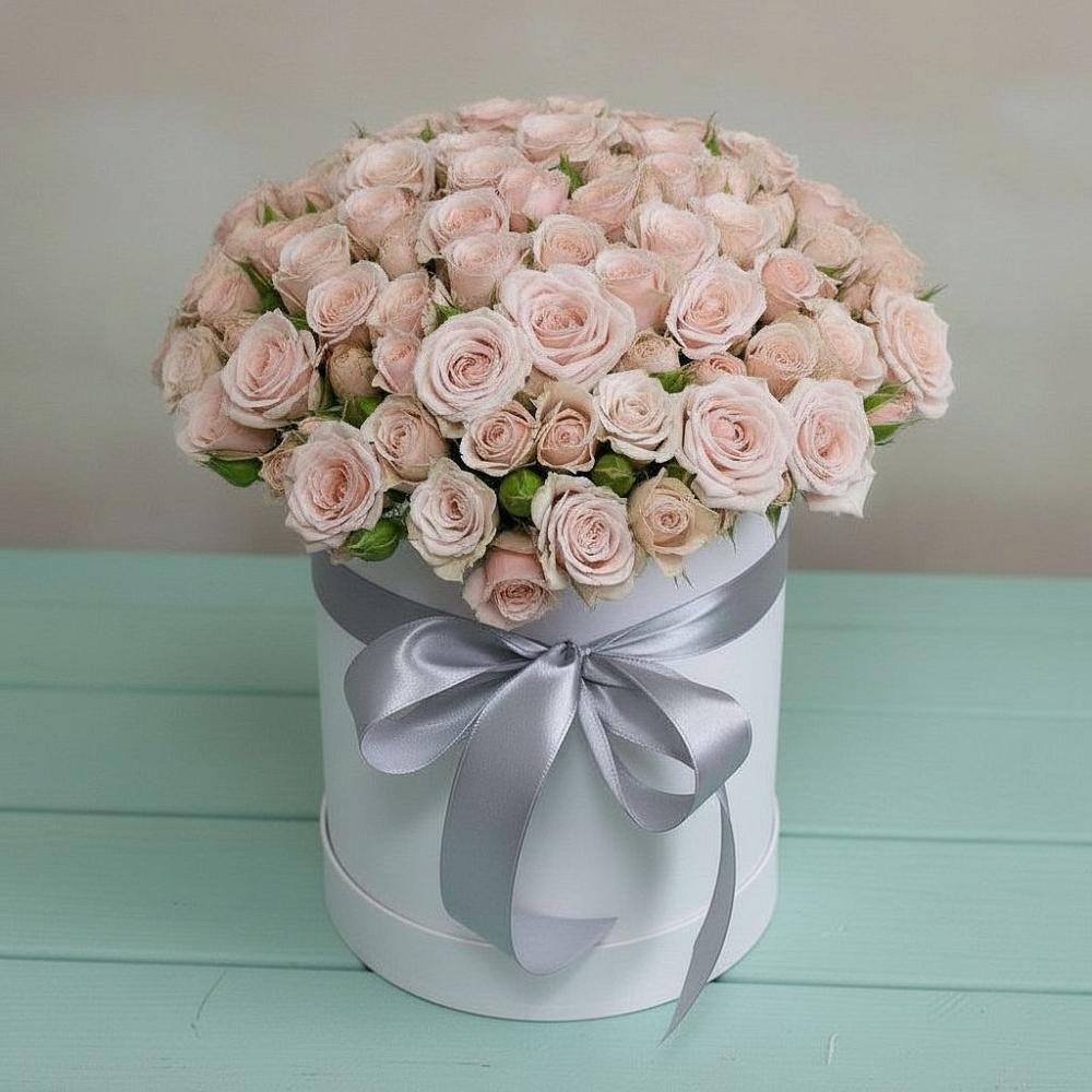 Цветочная композиция из Розы в шляпной коробке в Черемхово