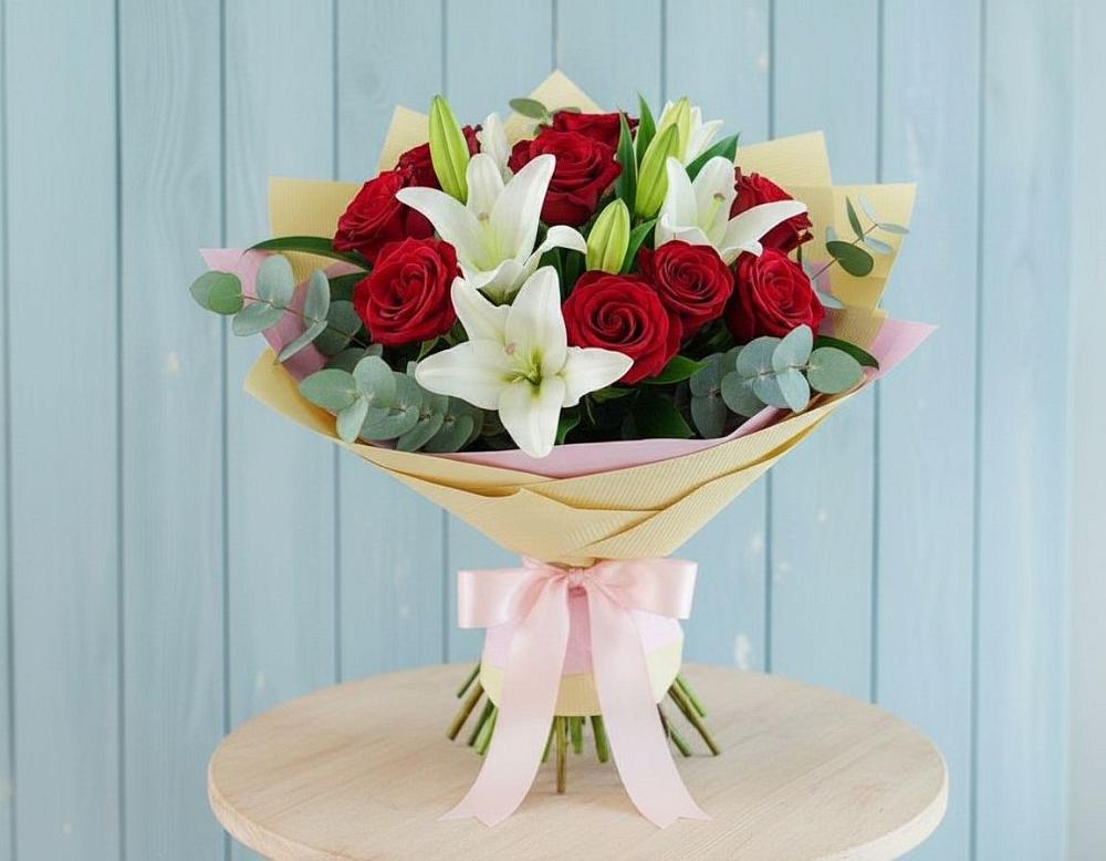 Букет цветов из: Лилии и Розы в Черемхово